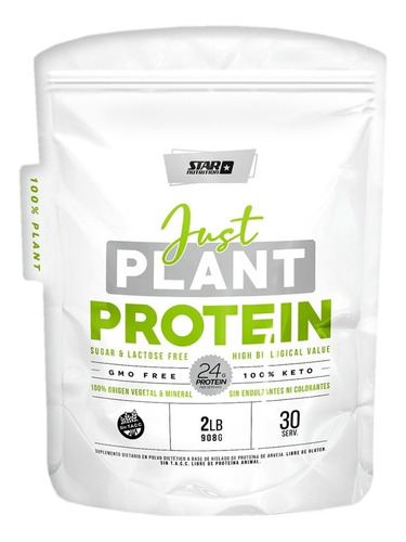 Proteína Vegana Sin Sabor Just Plant 2 Lbs Star Nutrition