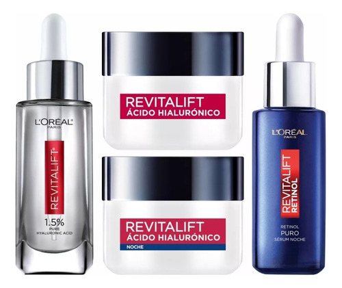 Pack Revitalift Cremas + Serum Hialuronico + Retinol L'oréal