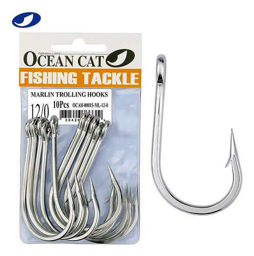 Ocean Cat Gancho Pesca Clasico Acero Inoxidable Con Puntos C