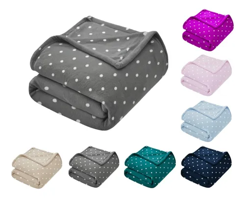 Coberta Manta Soft Casal Poa Grosso Microfibra Anti-alérgica
