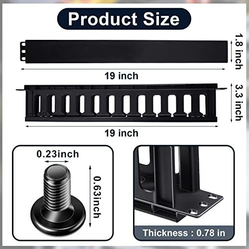 4 Paquetes De Fundas De Gestión De Cables Para Rack De 1 Uni