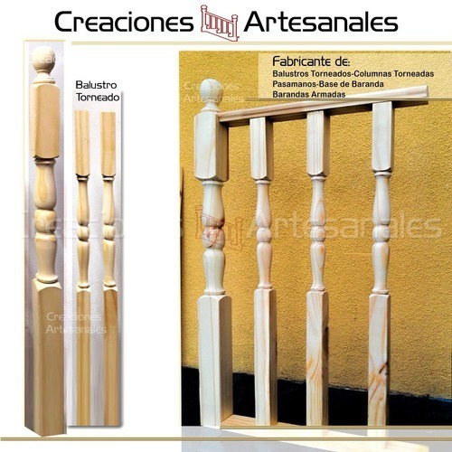 Baranda Balaustres De Escalera Balcones Madera Pino Diseños