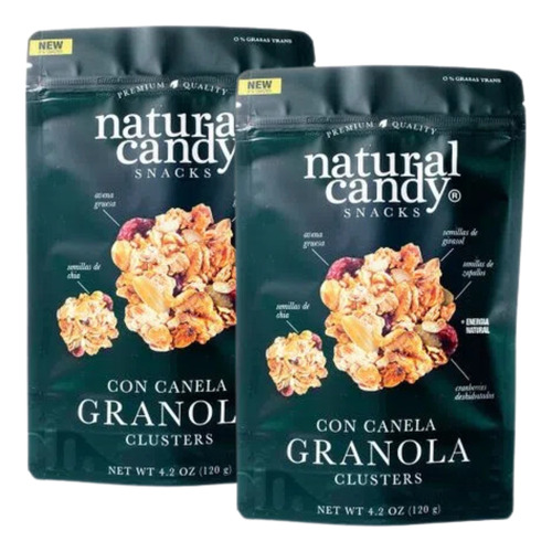 Granola Clusters Con Canela Natural Candy 100gr X2