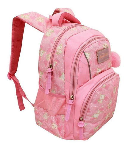 Imagem 3 de 4 de Mochila Escolar Feminina Infantil Juvenil Média Coração H1