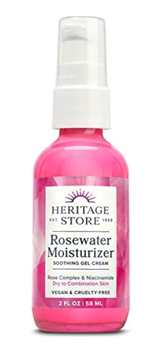 Hidratante Facial De Agua De Rosas De Heritage Store, Crema