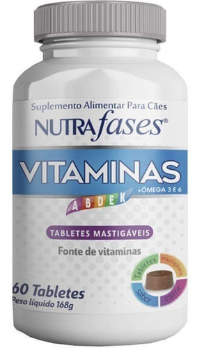 Suplemento Alimentar P/ Cães Nutrafases Vitaminas 60 Tablets