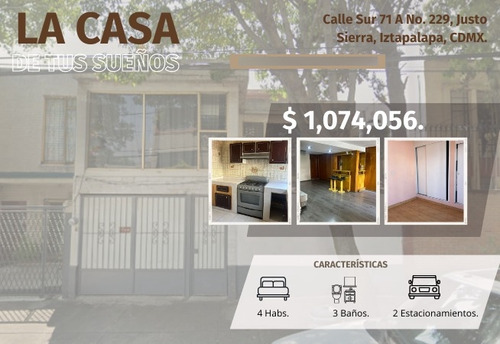 Casa  En Justo Sierra Iztapalapa / Gv16 - Di 60 