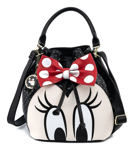 Loungefly Disney Minnie Bow Bucket Bag Color Negro