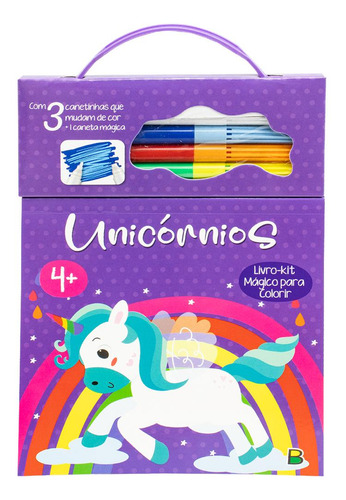 Livro-kit Mágico Para Colorir: Unicórnios, De Koral Books. Editorial Brasileitura, Tapa Mole En Português