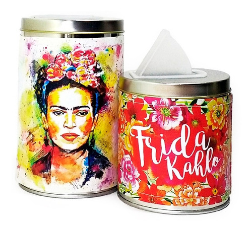 Imagen 3 de 8 de Equipo De Mate Madera Completo Frida Kahlo Regalo Cuero