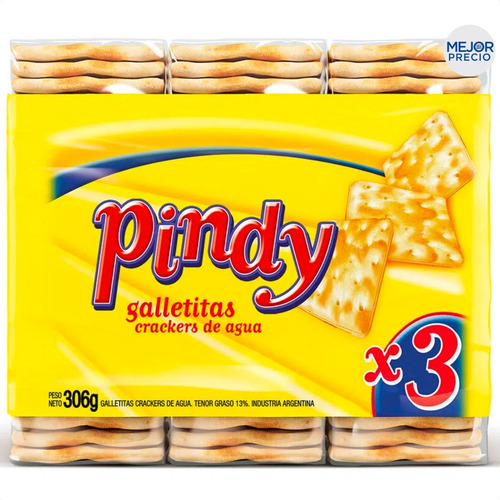 Imagen 2 de 7 de Galletitas Pindy Crackers De Agua - Mejor Precio