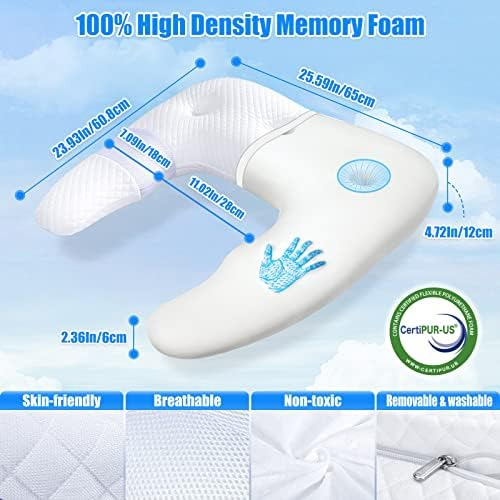 Saheyer Almohada Para Dormir De Lado, Almohada Corporal Para