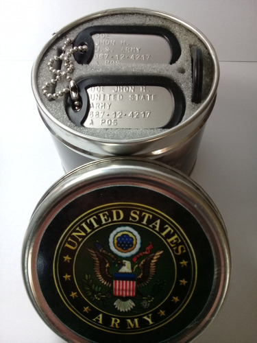 Imagen 4 de 8 de Chapas Dog Tags De Identificacion Militar Originales Militar