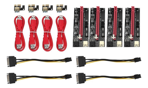 4 Unids Ver009 Usb 3.0 Pci-e Riser Ver 009s Express 1x 4x 8x