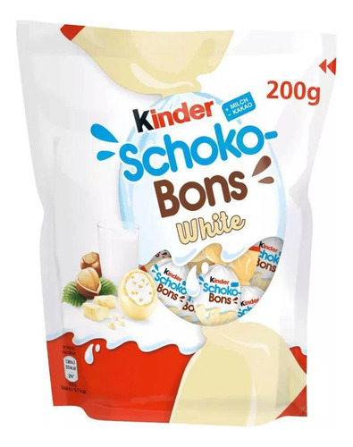 Chocolate branco Kinder schoko bons white 2 pacotes de 200g