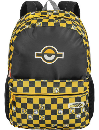 Mochila De Costas Sestini Minions M Plus Chess Colorido Cor Preto