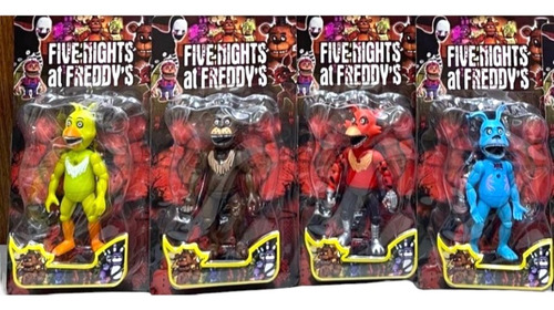 Muñecos Freddy Five Nights Blister X 4 Articulados Con Luz