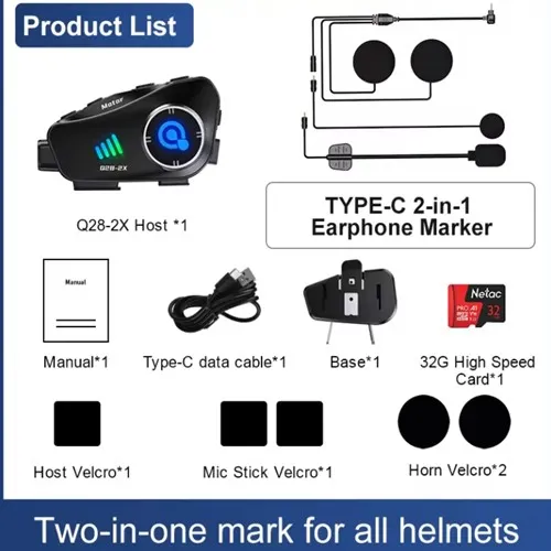 Intercomunicador Con Camara Full Hd Q28 2x Chip 5.0