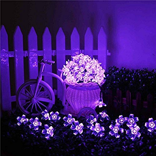 Cadena De Luces Solares De Hadas 21 Pies 50 Led Flor Mo...