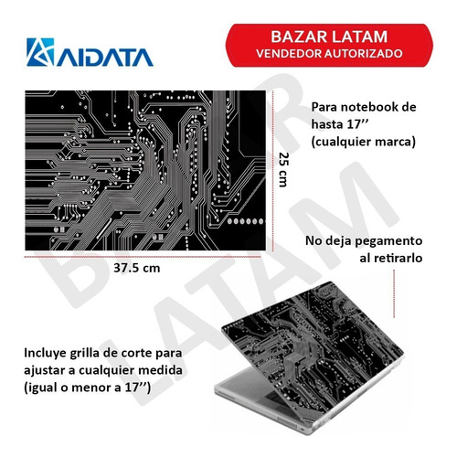 Imagen 2 de 5 de Skin Notebook Protector Premium Antirayon 17 Aidata Diseños