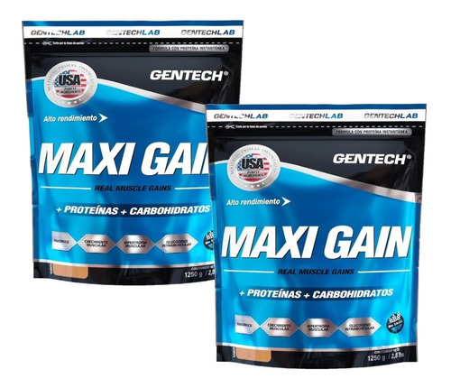 Maxi Gain 1.25 Kg Gentech Con Proteína Whey Y Carbohidratos 