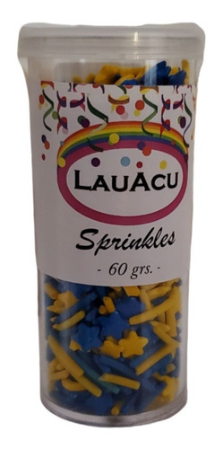 Imagen 1 de 2 de Sprinkles De Boca - Azul Y Amariilo X 60grs. / Lauacu