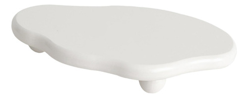 Suporte De Pedestal Bandeja Decorativa Moderna Leite Branco