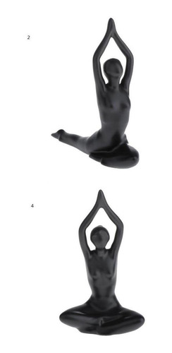 Set De 2 Estatuas De Yoga Para El Hogar, Escultura Artesanal