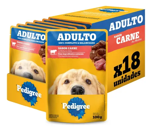 Pack Ração Úmida Pedigree para Cães Adultos Sachê Carne ao Molho,...