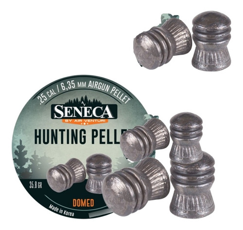 100 Pellets Seneca Hunting Pellet Domed .25 35.8gr Xchws C