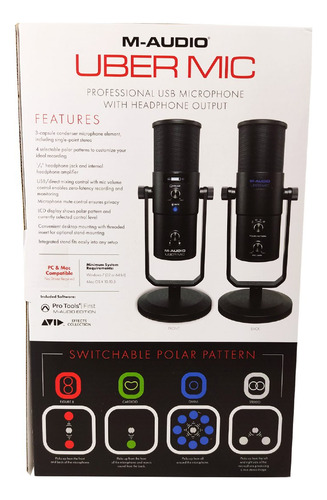Micrófono Condenser Usb 4 Patrones Polares M-audio Ubermic C