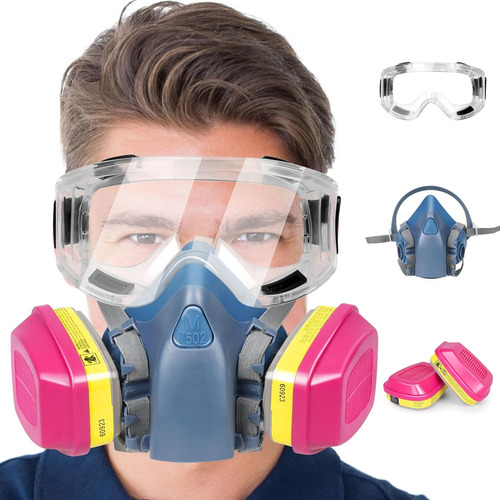 Respirador De Media Cara 7502, Máscara Respiradora Con Filtr