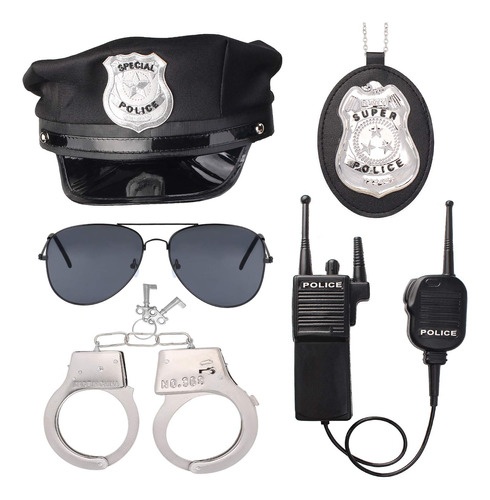 Beelittle - Kit De Policia, Gorro De Policia Con Esposas, Wa