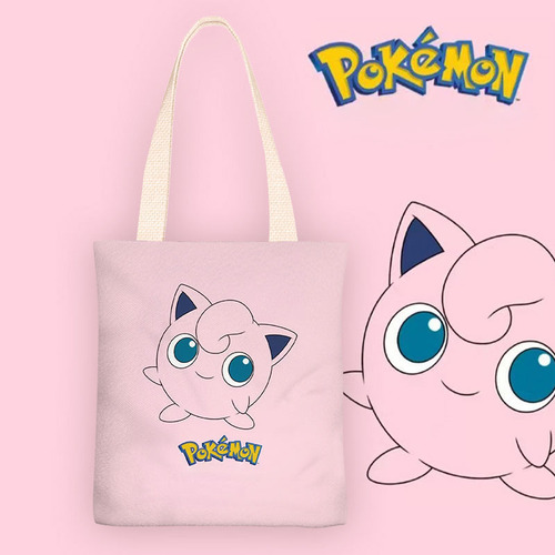 Tote Bag Pokemon Personaje Jigglypuff Bolsa De Manta Algodón
