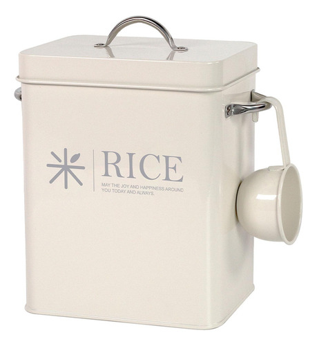 Contenedor De Almacenamiento De Arroz De Metal, Bote De