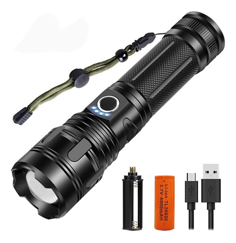 Rechargeable Led Flashlight 2400 Lumens With Zoom And 5 Mode