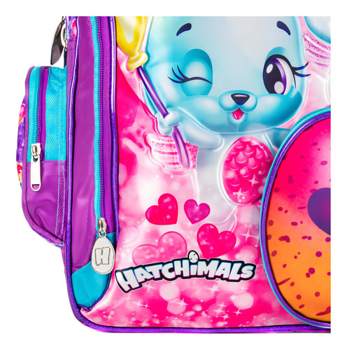 Mochila Hatchimals Morada Love Primaria Ruz Color Violeta Diseño De La Tela Liso