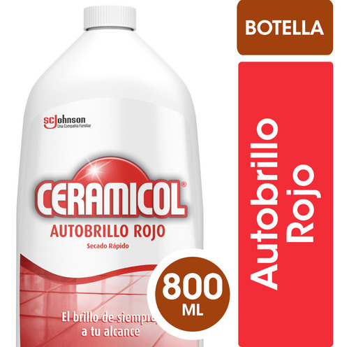 Ceramicol Autobrillo Rojo Botella X 800 Ml X 3 Unidades