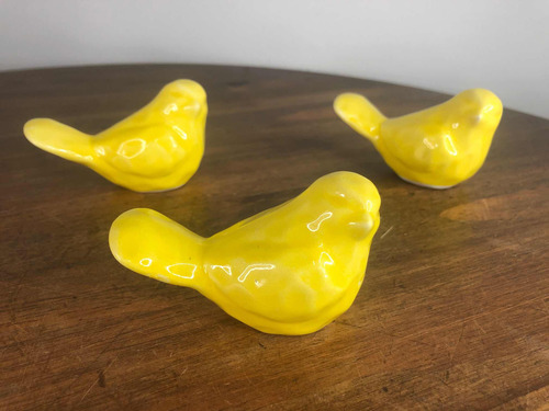 Trio De Passarinhos Amarelos - 8,5cm