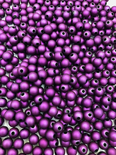 Bola Emborrachada Roxo Metalizado 8mm 100gramas +-360 Peças Diâmetro 8 Mm