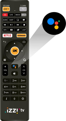 Control Izzi Tv Unlimited Android Tv Con Google Asistente (Usado)