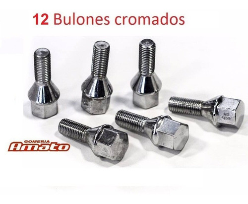 12 Bulones Cromados 12x1.25 Fiat Peugeot Palio Partner Amato