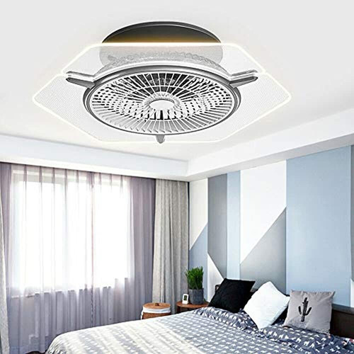 Ventilador De Techo Moderno De 22 Pulgadas, Pantalla Poligon