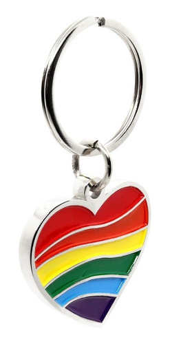 Llavero Metálico Zab, Diseño De Corazón Orgullo Lgbtiq+