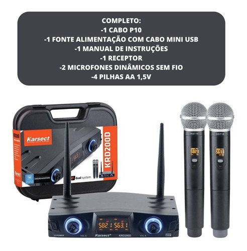 Microfones Karsect KRD-200DM dinâmico cardioide