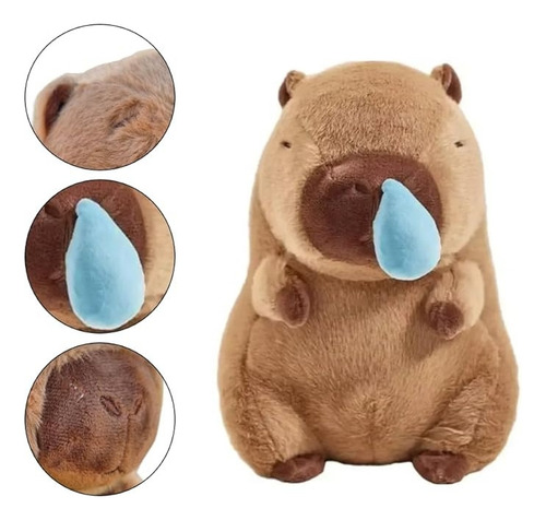 Peluche De Capibara Con Moco Movible 30cm Adorable