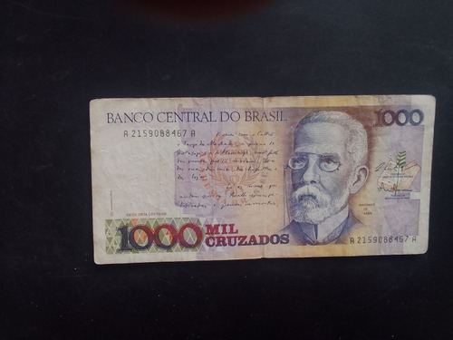 Billete Brasil 1000 Cruzados Serie A 1987