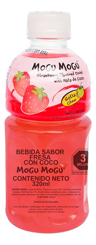 Mogu Mogu Sabor Fresa Con Nata De Coco 320 Ml. - 2 Botellas