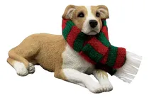 Comprar Sandicast Fawn Pit Bull Terrier Con Bufanda Roja Y Verde Ado