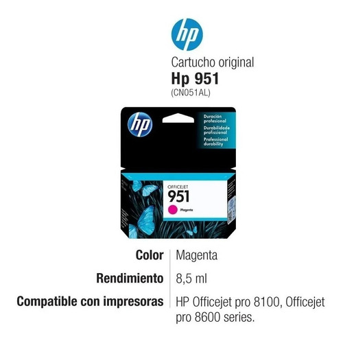 Cartucho Hp 951 Cyan Magenta Yellow 8600 8620 8610